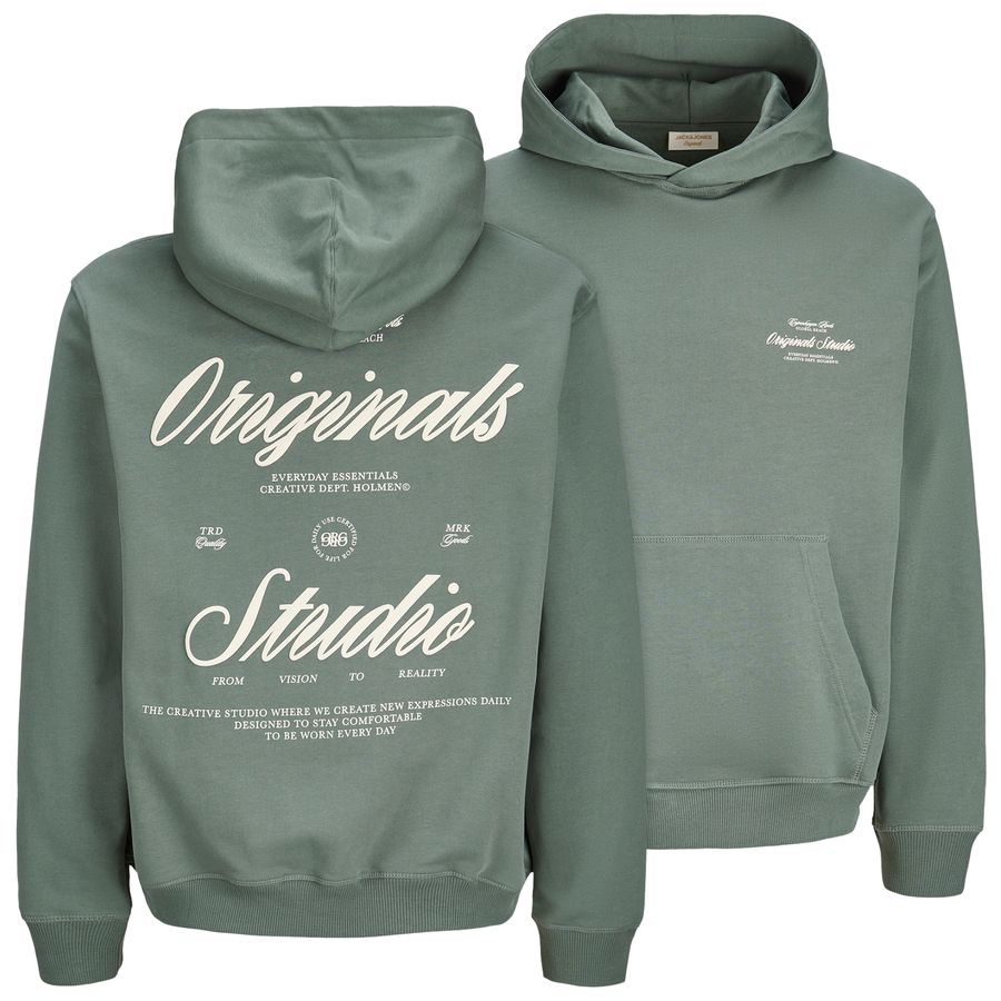 Jack&Jones XXL Hoodie grün Rückenprint JORNORREBRO