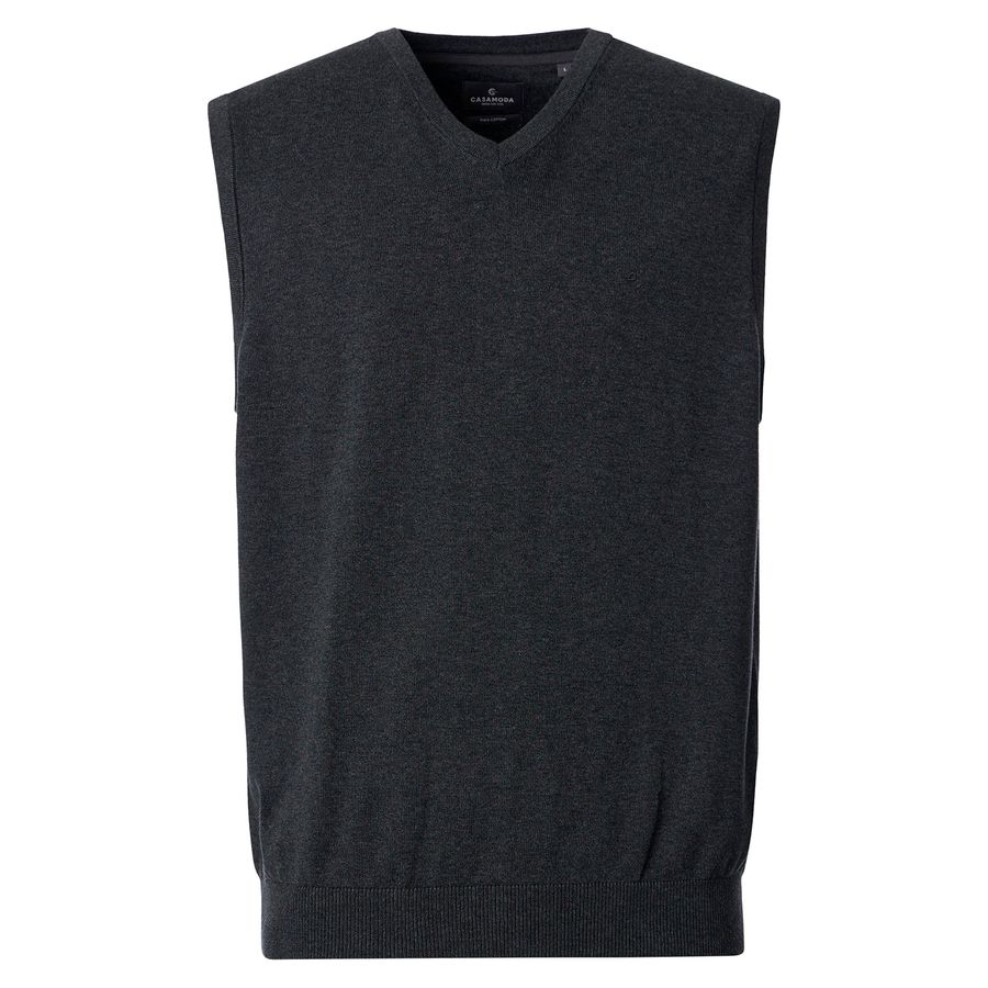 CasaModa XXL Pullunder anthrazit melange V-Neck