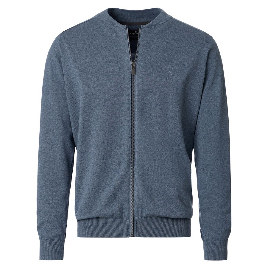 CasaModa Übergrößen rauchblau melange Strickjacke