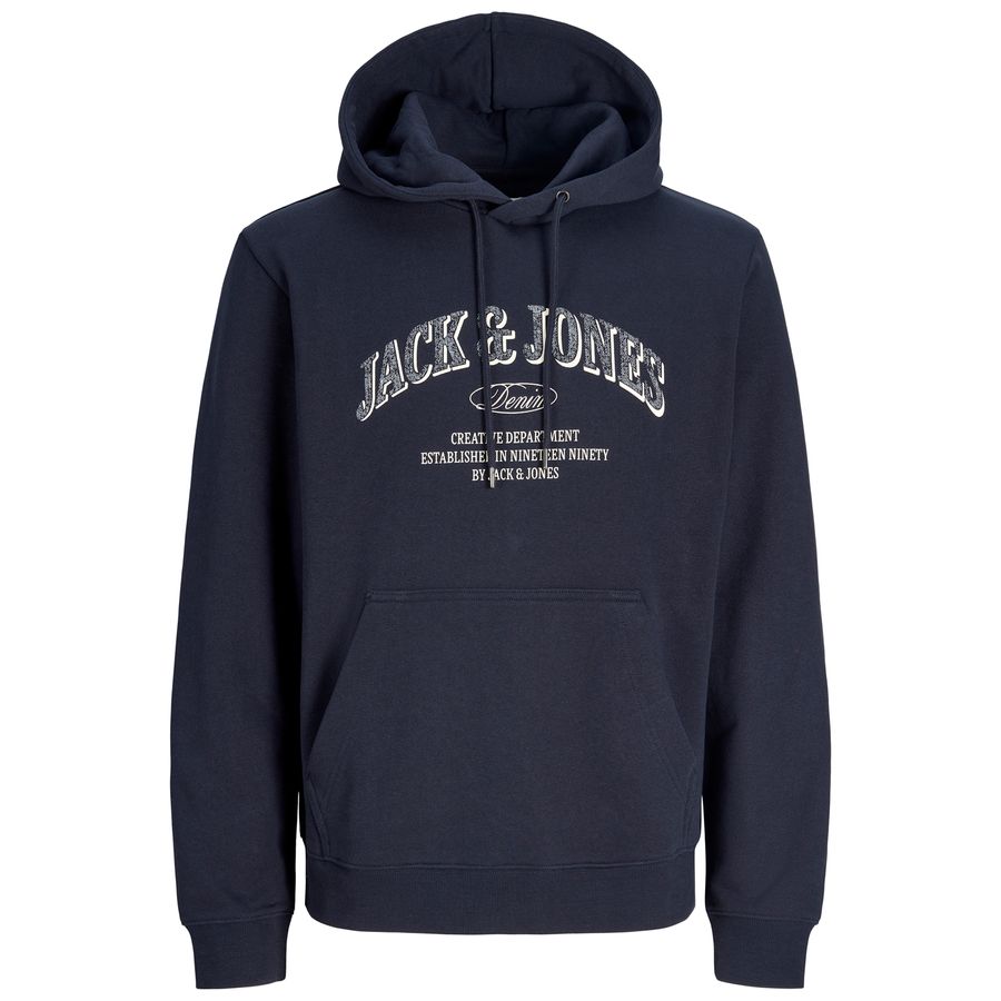 Jack&Jones Übergröße Hoodie navy Logoprint JJEDENVER