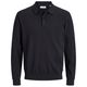 Jack&Jones Übergrößen Langarm-Polo schwarz JJEBASIC