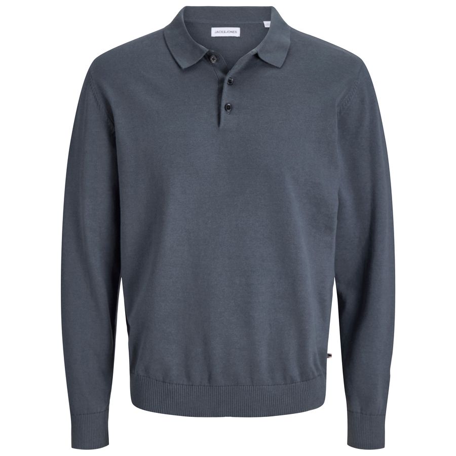 Jack&Jones Übergrößen Langarm-Polo dunkelgrau
