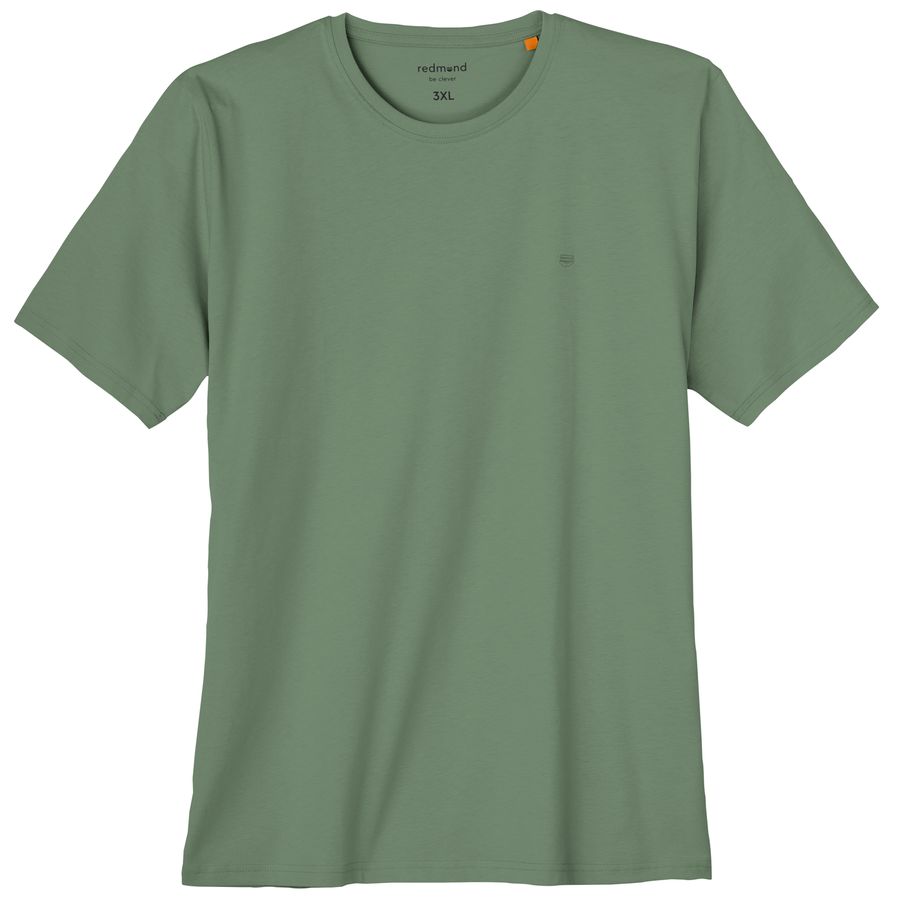 Redmond Übergrößen Basic T-Shirt agavengrün Rundhals