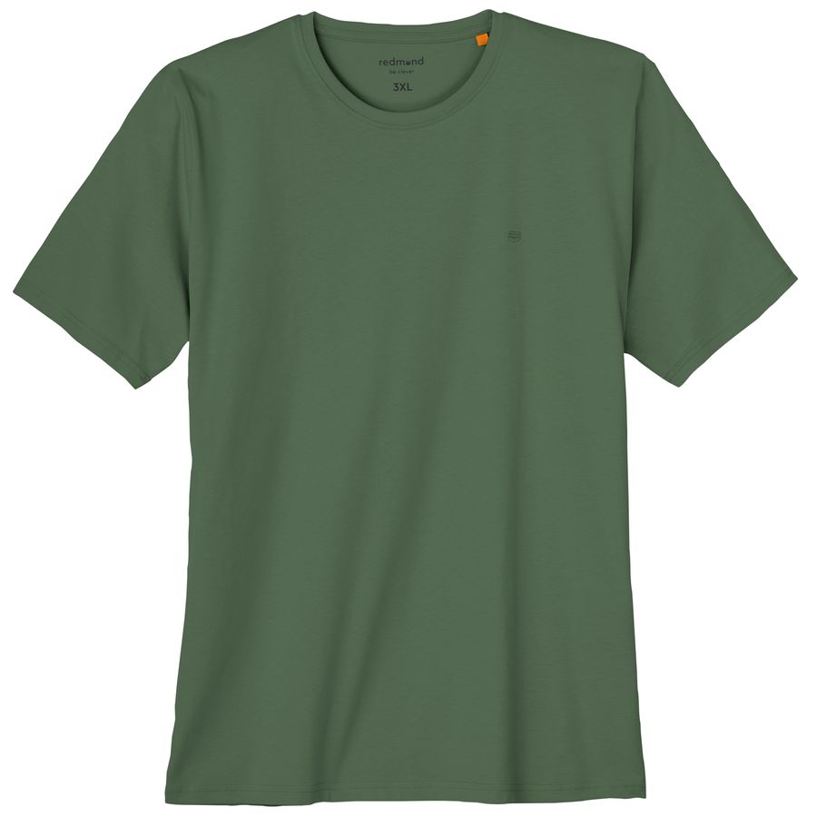 Redmond Übergrößen Basic T-Shirt dunkelgrün Rundhals