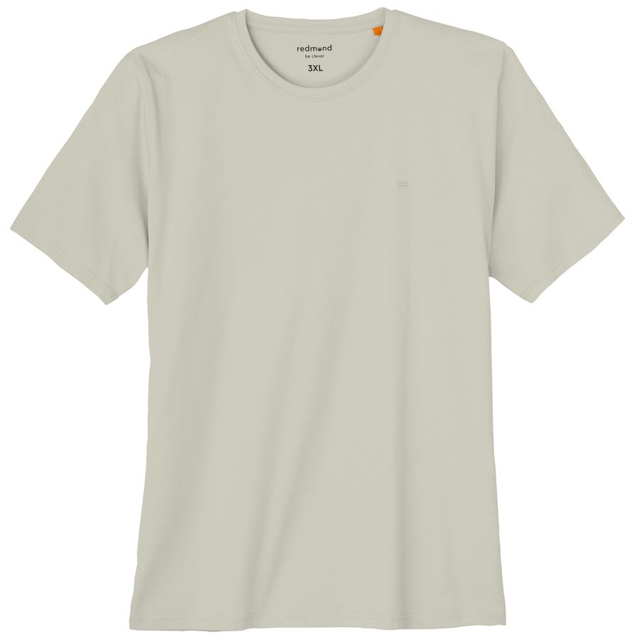 Redmond Übergrößen Basic T-Shirt beige Rundhals