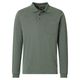Redmond Übergrößen Langarm-Poloshirt salbei melange