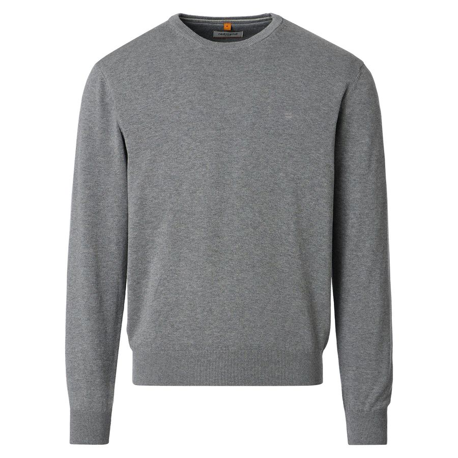 Redmond Übergrößen Feinstrick Pullover grau melange