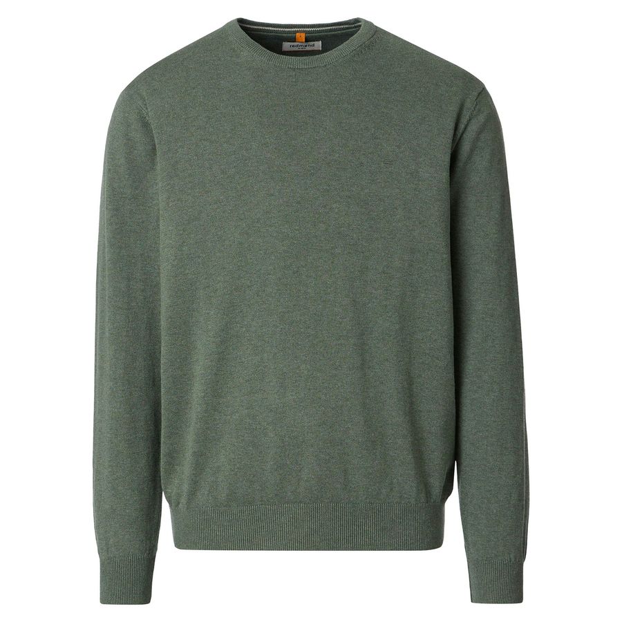 Redmond Feinstrick Pullover Übergröße grün melange
