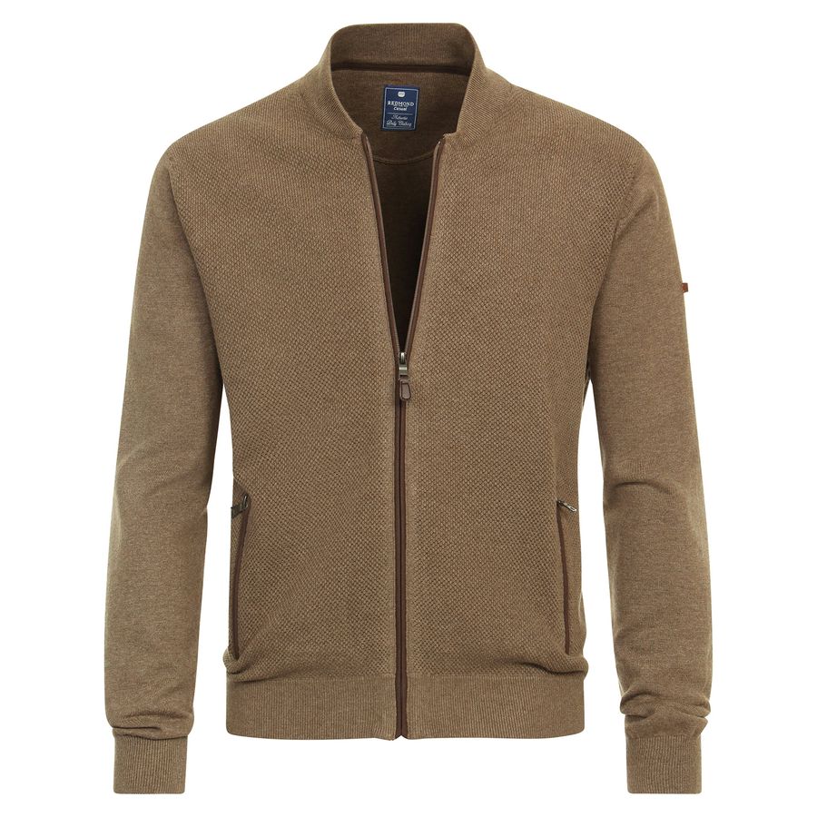 Redmond Übergrößen College-Strickjacke braun melange