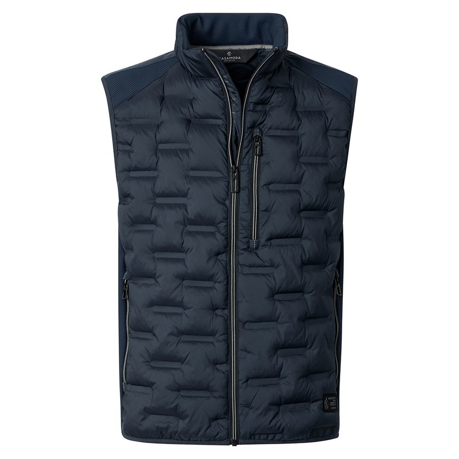 CasaModa XXL Steppweste mit Softshelleinsatz navy