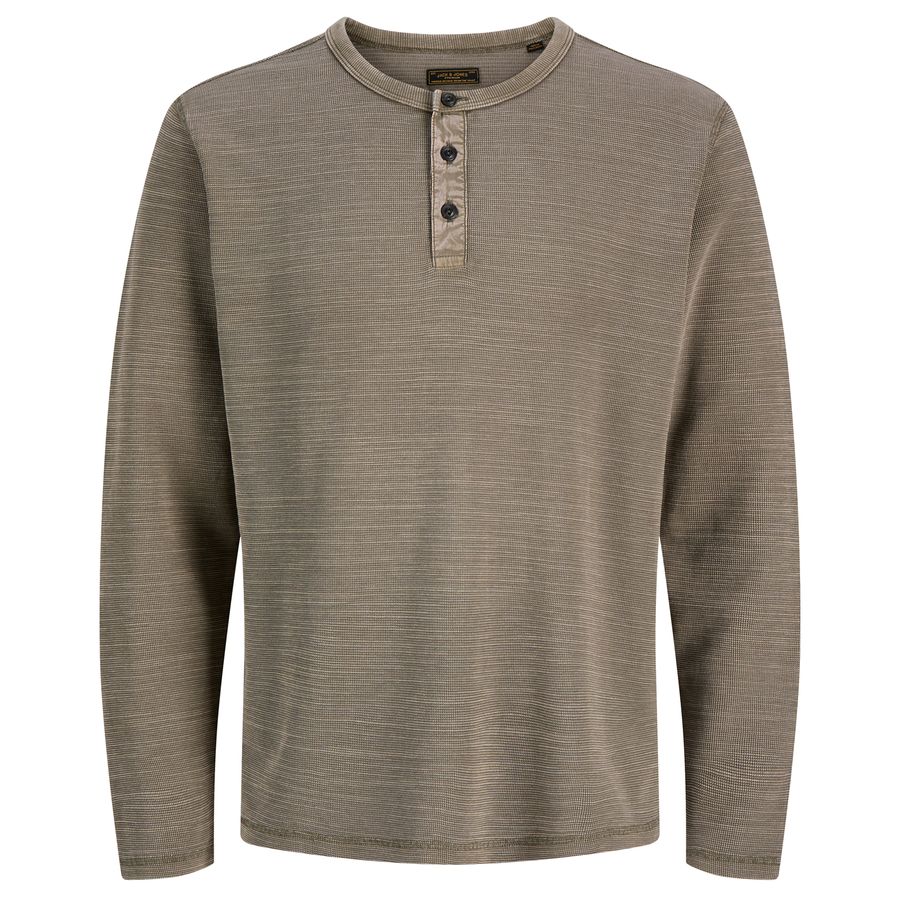 Jack&Jones XXL Henley-Langarmshirt beige JPRBLUAARON