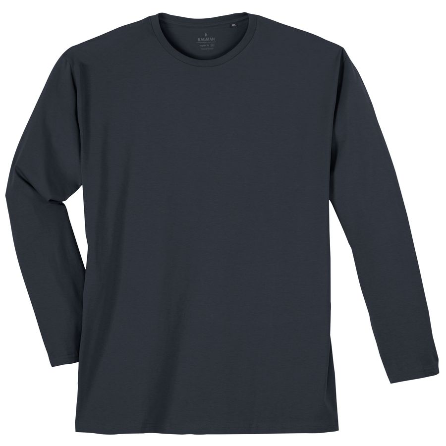 Ragman Übergrößen Basic-Langarmshirt dunkelblau