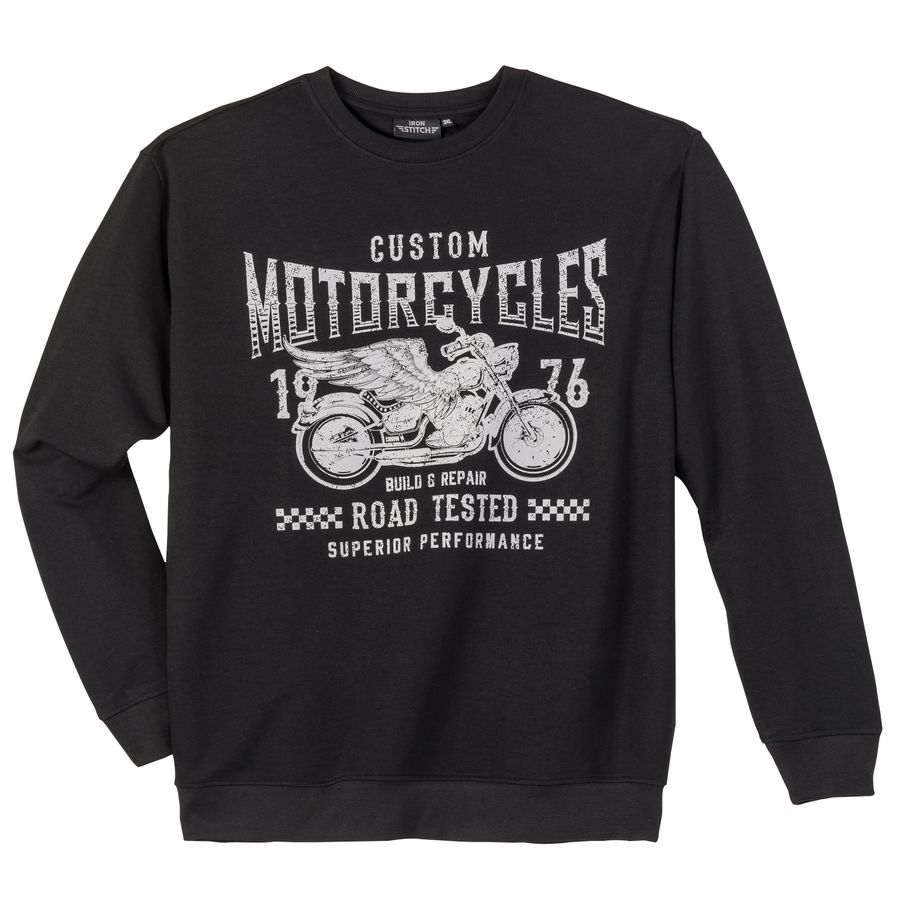 Iron Stitch Übergröße Sweatshirt schwarz Motorcycles