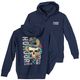 Iron Stitch Übergrößen Hoodie denimblau Skullprint Iron Stitch Übergrößen Hoodie denimblau Skullprint