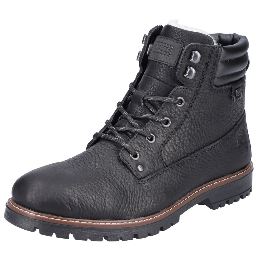 Rieker Leder-Schnürstiefel gefüttert schwarz