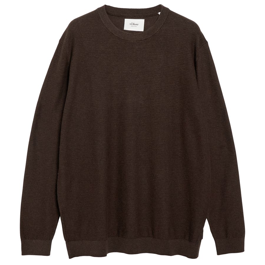 s.Oliver Übergrößen Pullover dunkelbraun melange