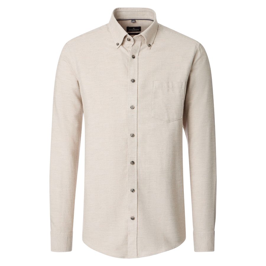 CasaModa Übergrößen Langarmhemd beige melange