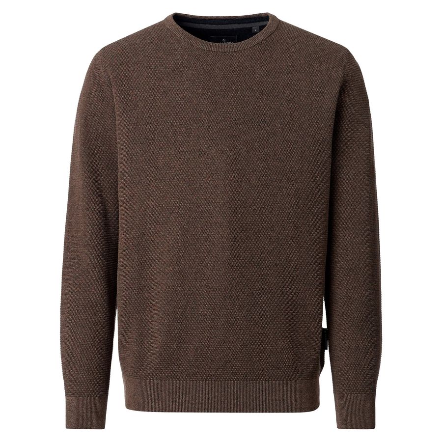 CasaModa Übergrößen Strick-Pullover braun melange