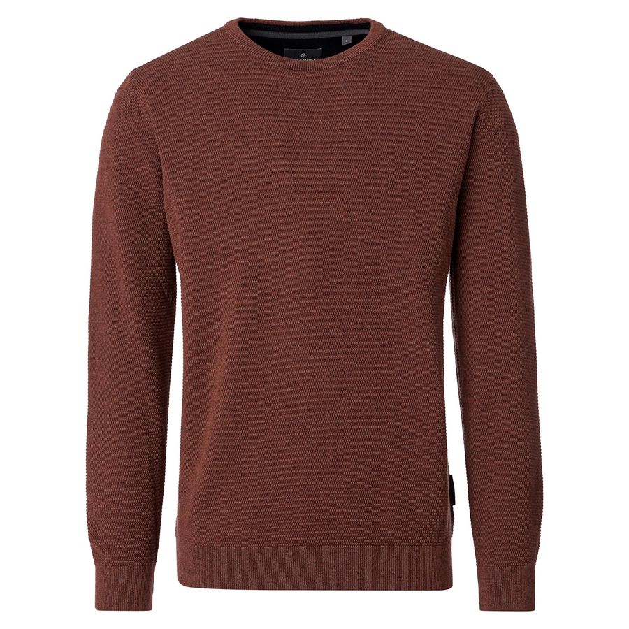 CasaModa Übergrößen Strick-Pullover rotbraun melange