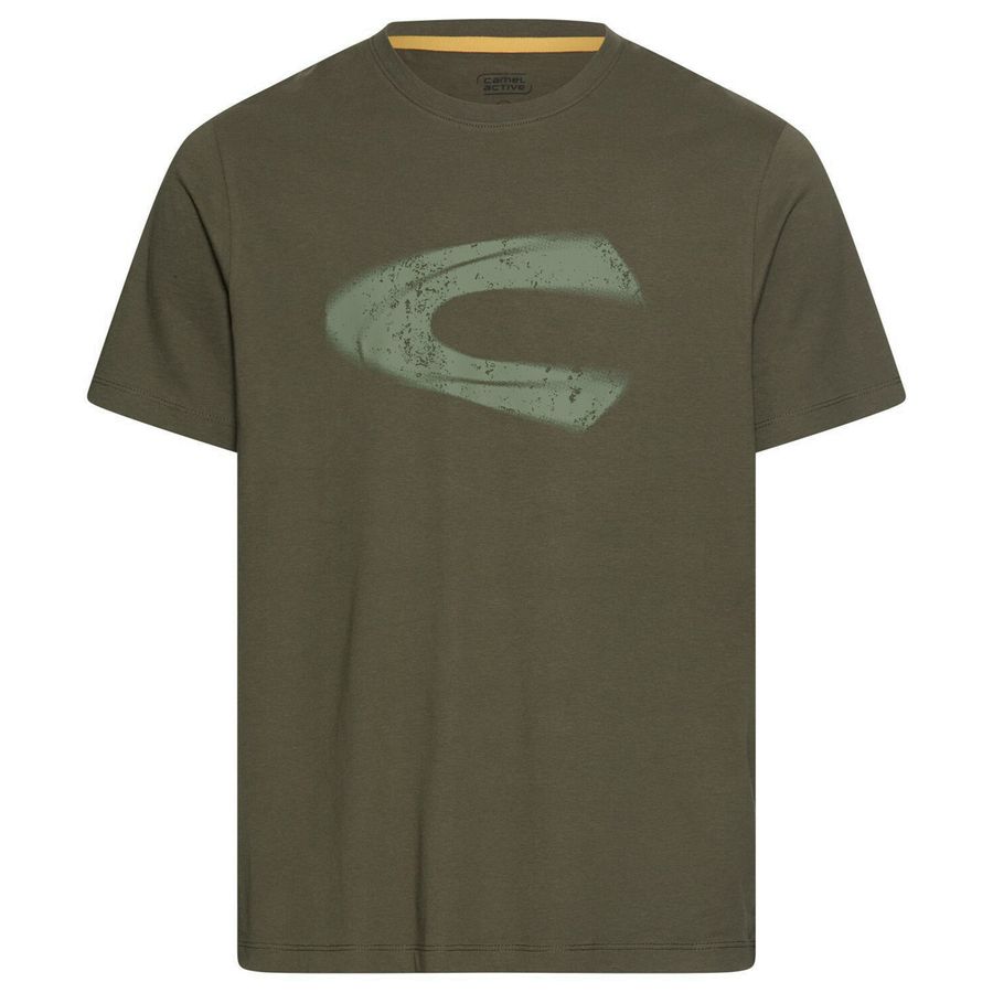 Camel Active Übergrößen T-Shirt oliv Frontprint