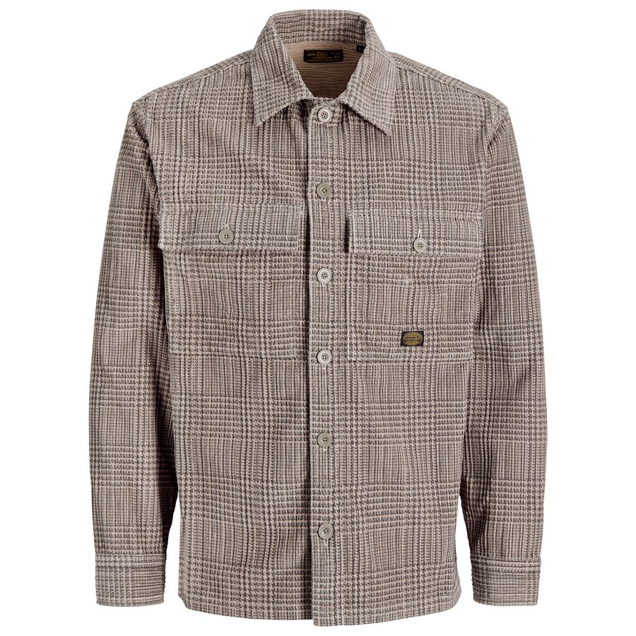 Jack&Jones XXL Cord-Hemdjacke beige-grau JPRBLUOLIVER