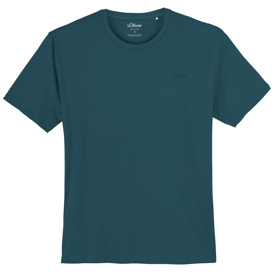 s.Oliver Übergrößen Basic-T-Shirt rauchblau