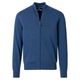 Redmond Übergröße Strickjacke blau melange Stehkragen