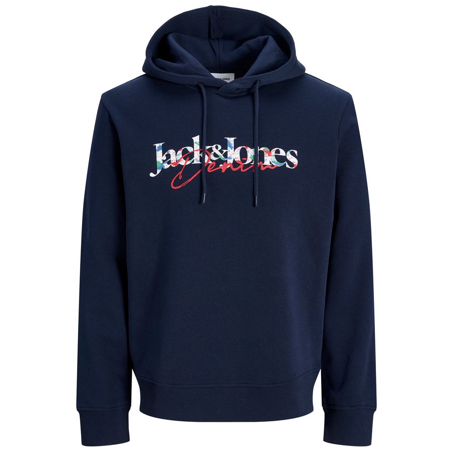 Jack&Jones Übergrößen Hoodie JJTOM Logoprint navy