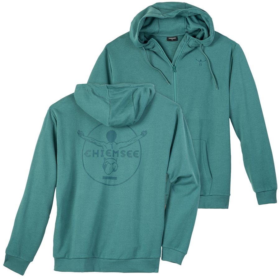 Chiemsee Übergrößen Sweatjacke petrolgrün Rückenprint
