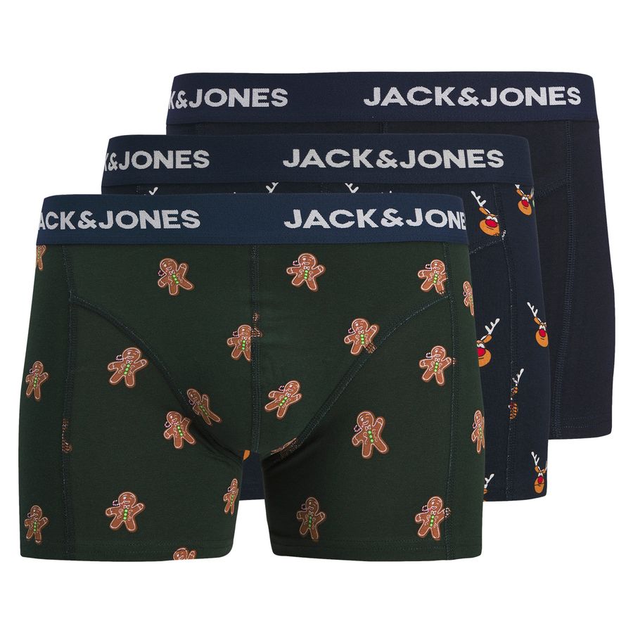 Jack&Jones XXL 3er-Pack Xmas-Pants blau/grün JACGATE