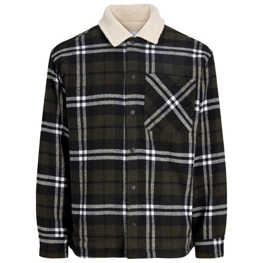 Jack&Jones XXL Flanell-Hemdjacke JJZAC dunkeloliv Karo