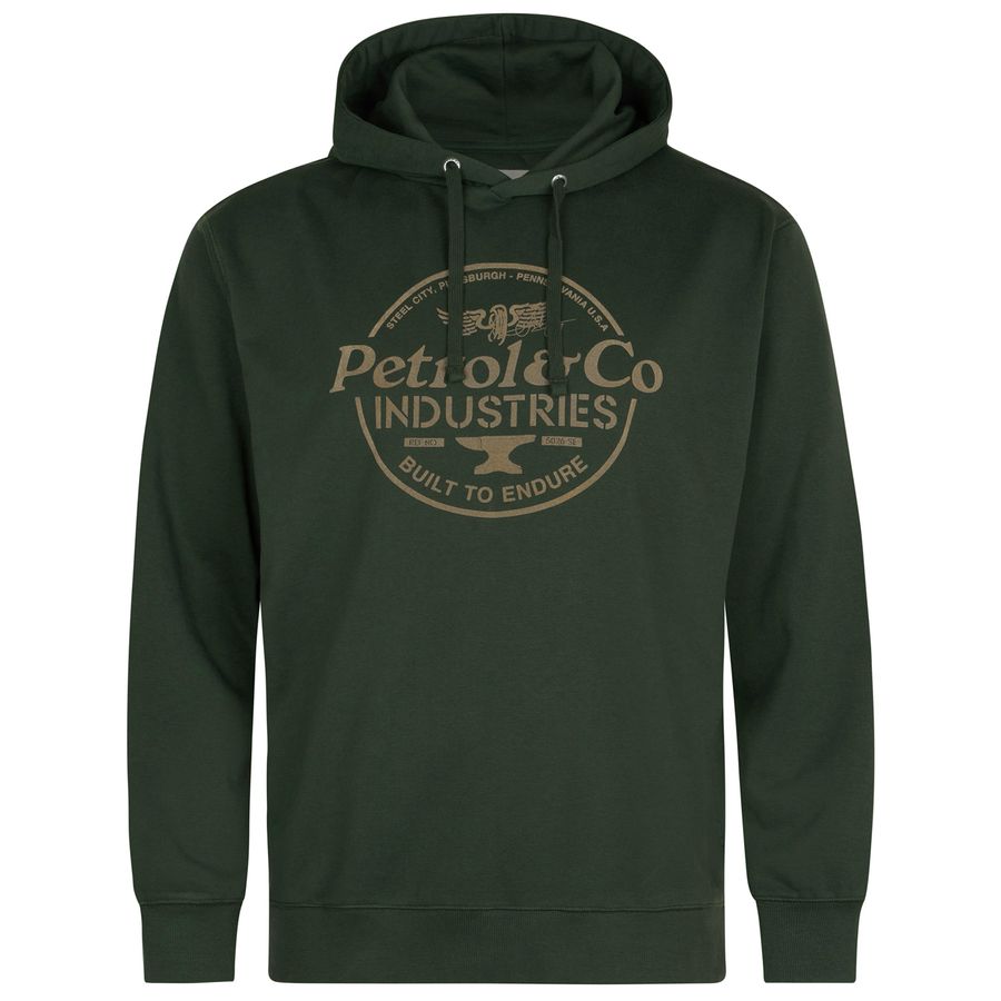 Petrol Industries XXL Hoodie dunkelgrün Samtdruck