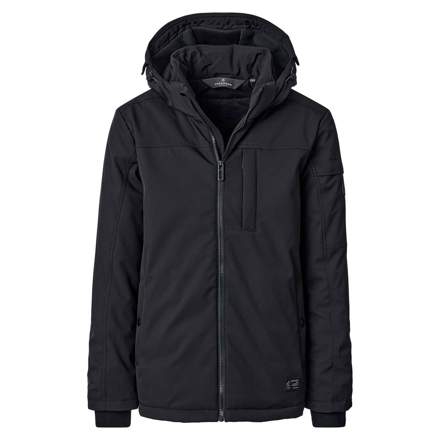 CasaModa Übergröße Stretch-Winterjacke schwarz Kapuze