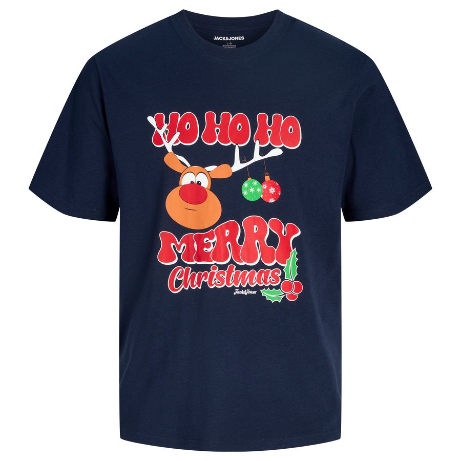 Jack&Jones Übergrößen T-Shirt navy Print JJXMAS