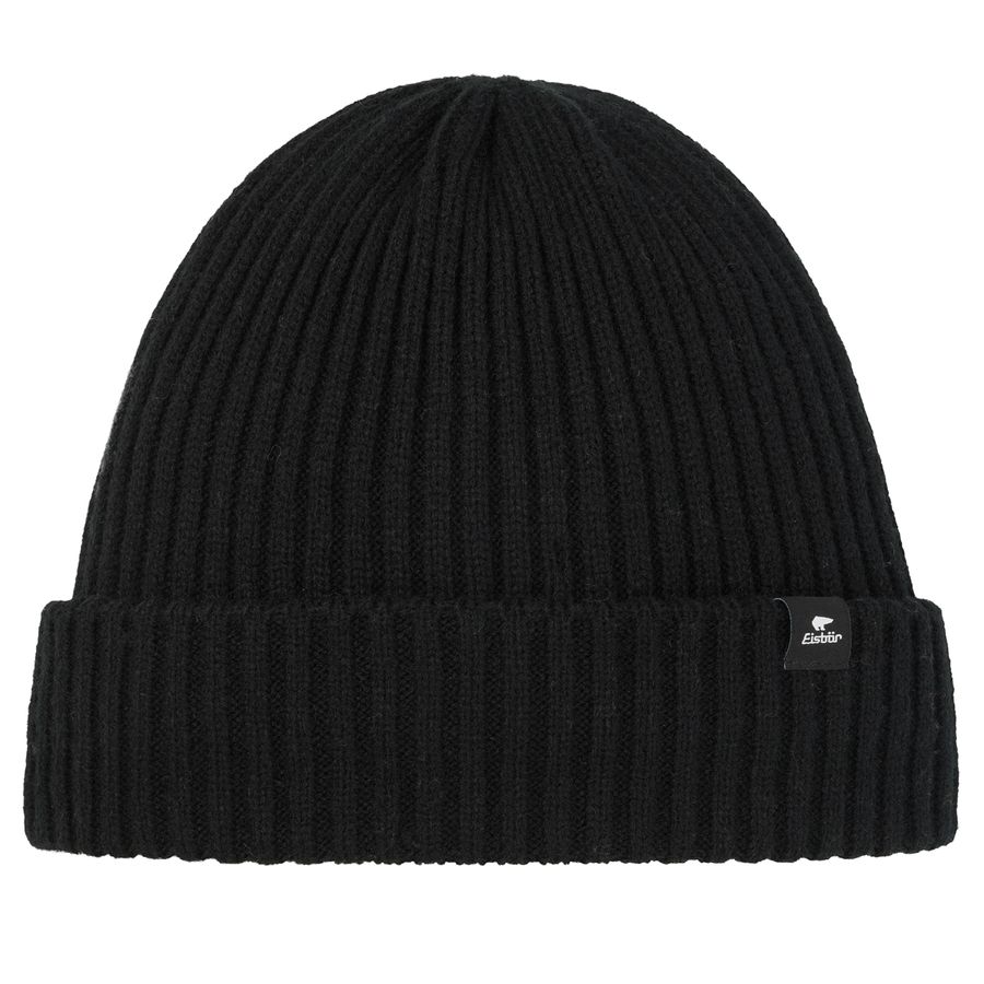 Eisbär Strickmütze Ripp schwarz