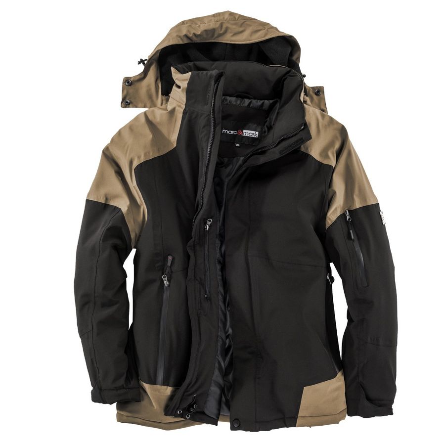 Marc & Mark XXL Winterjacke Basel schwarz-sand