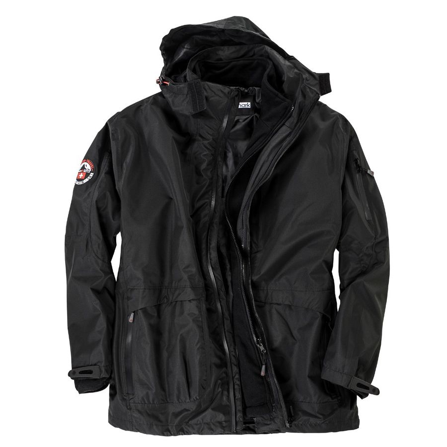 Marc & Mark 3-in-1 Funktionsjacke Übergröße schwarz