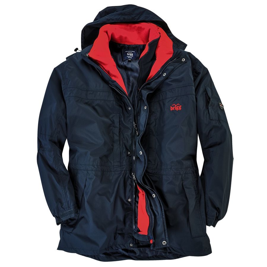 Herren Übergrößen 3-in-1 Funktionsjacke dunkelblau-rot Brigg