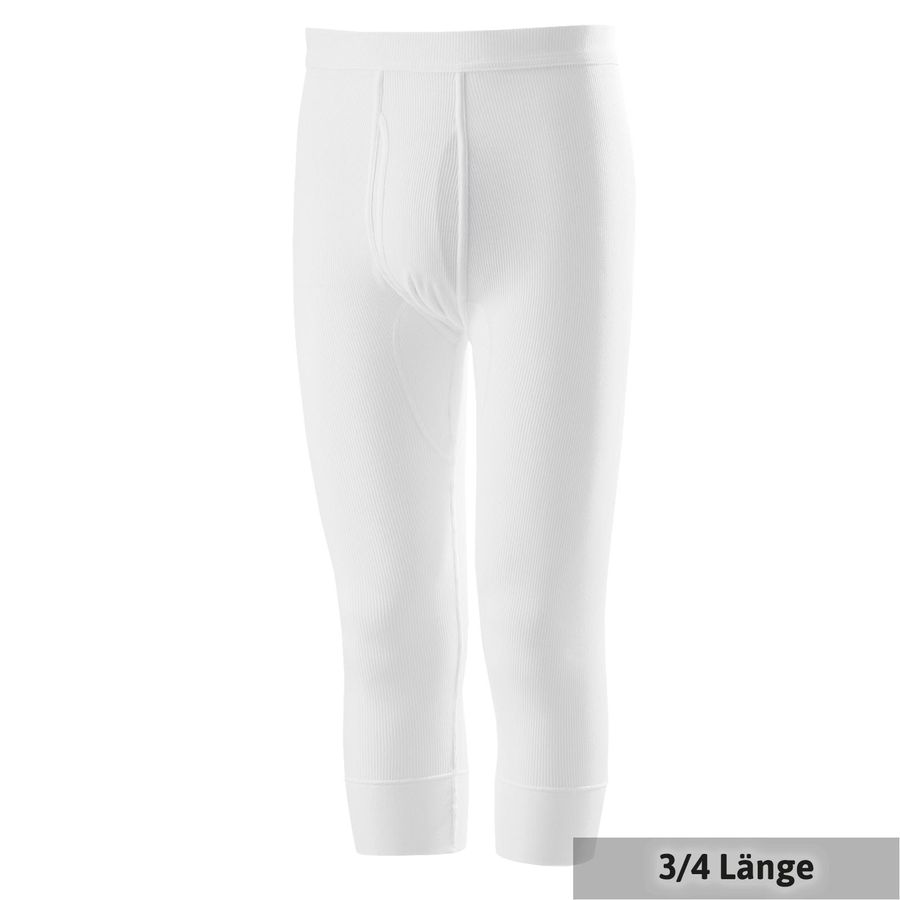 Übergröße Adamo 3/4 lange Unterhose Doppelripp weiß