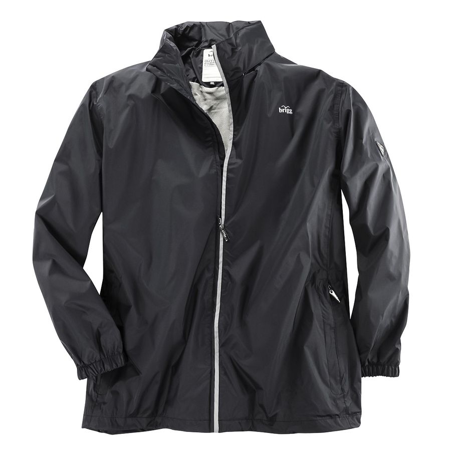 Brigg schwarze Outdoor Regenjacke Übergröße