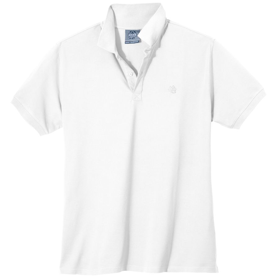 Ahorn Sportswear Basic Poloshirt Übergröße weiß