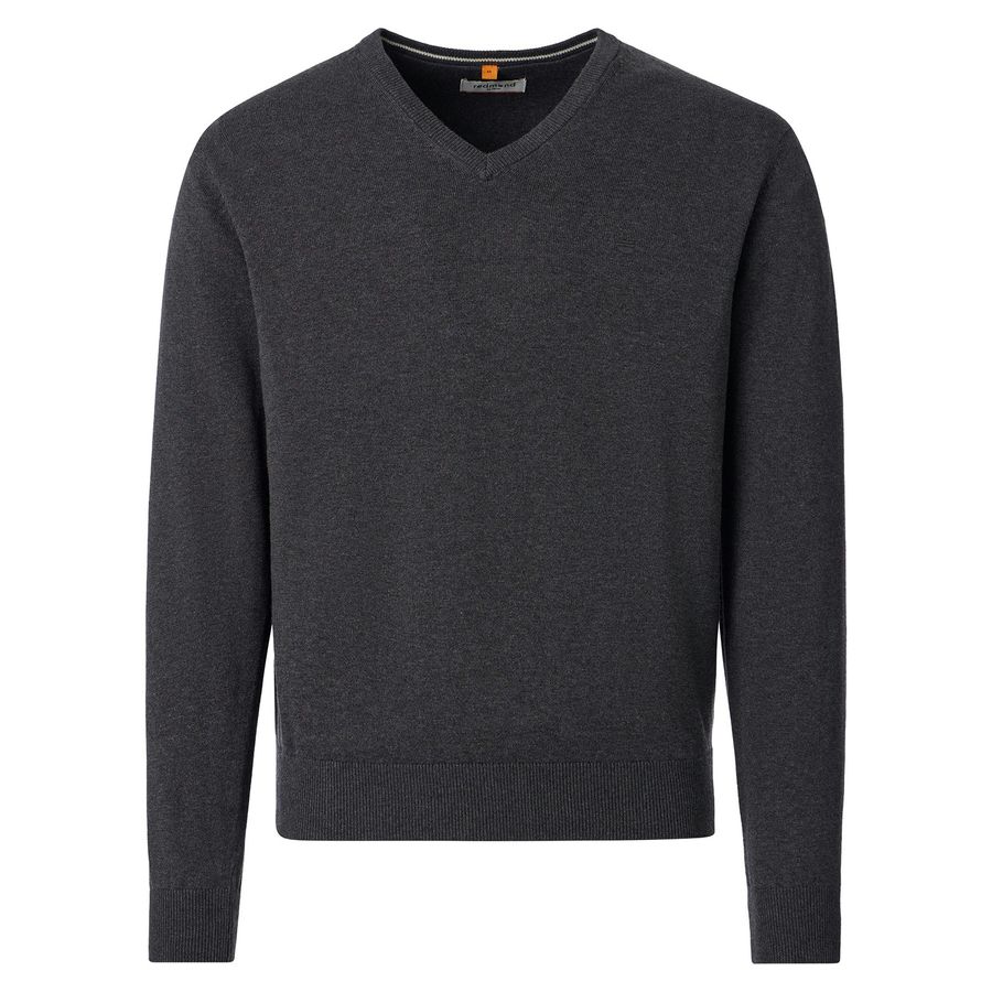 XXL Redmond V-Neck Pullover dunkelgrau melange
