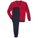 Götzburg V-Neck XXL Pyjama Muster rot-dunkelblau Götzburg V-Neck XXL Pyjama Muster rot-dunkelblau