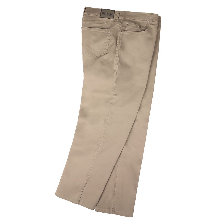 Stretch Jeans Custer beige von Lucky Star Übergröße