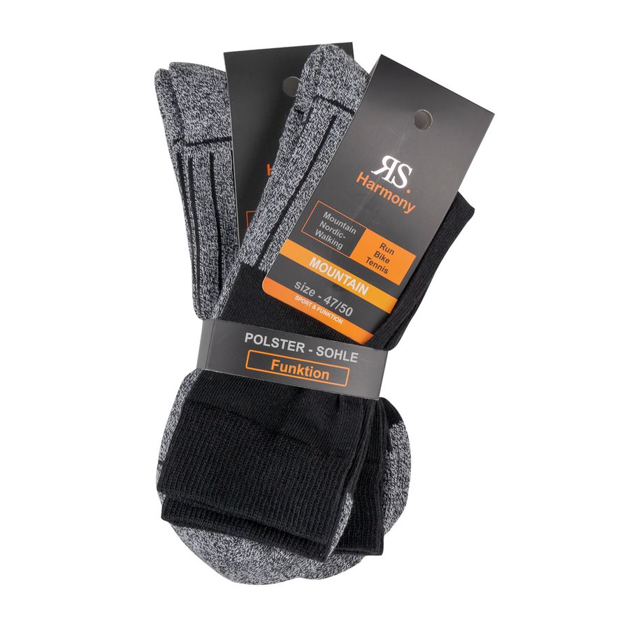 RS Harmony Strumpf Mountain schwarz 2er Pack XXL