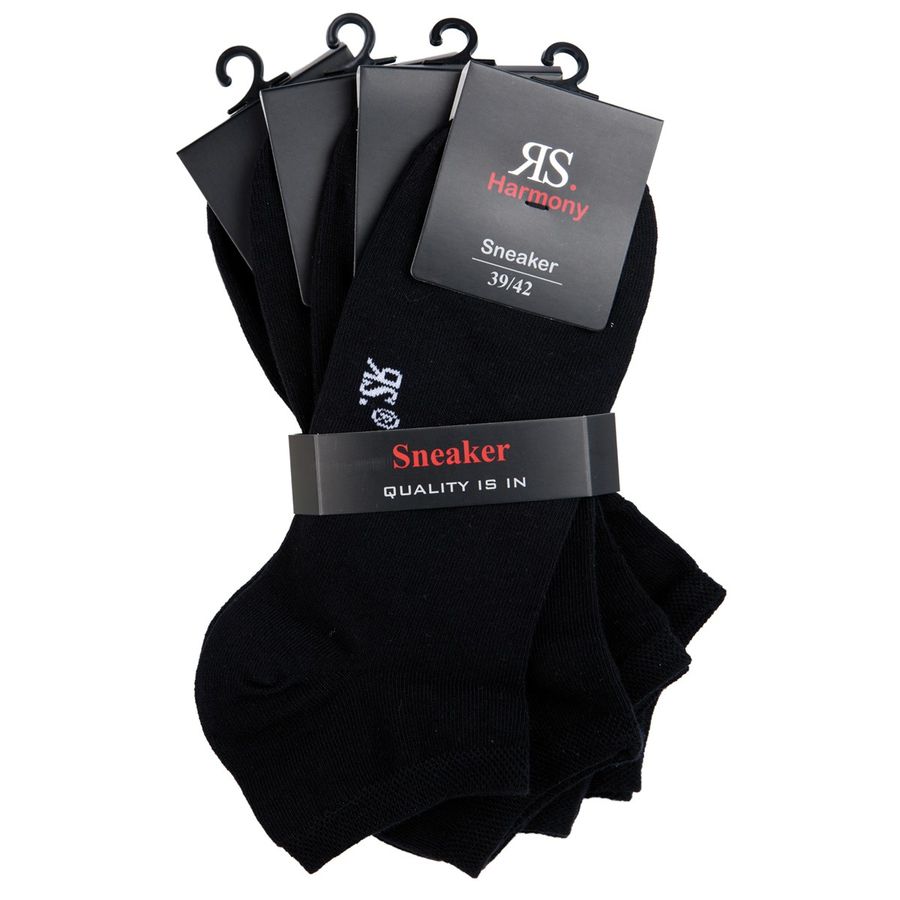 RS Harmony 4er-Pack Sneaker-Socken schwarz