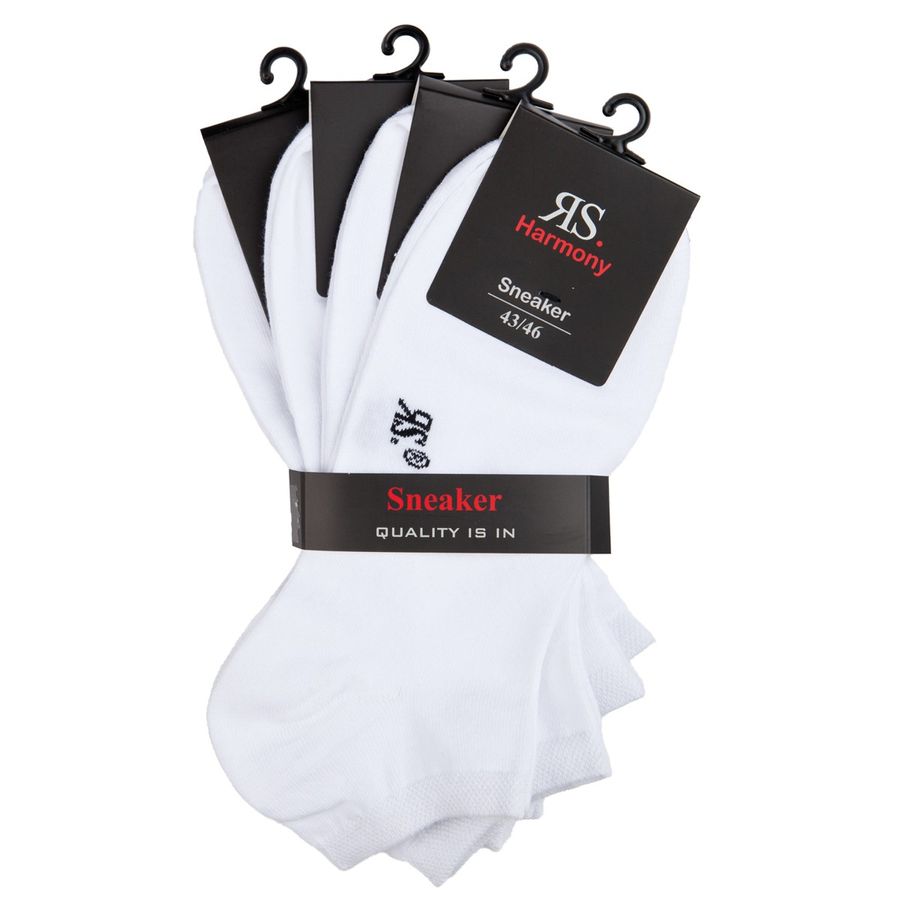 RS Harmony 4er-Pack Sneaker-Socken weiß Übergröße
