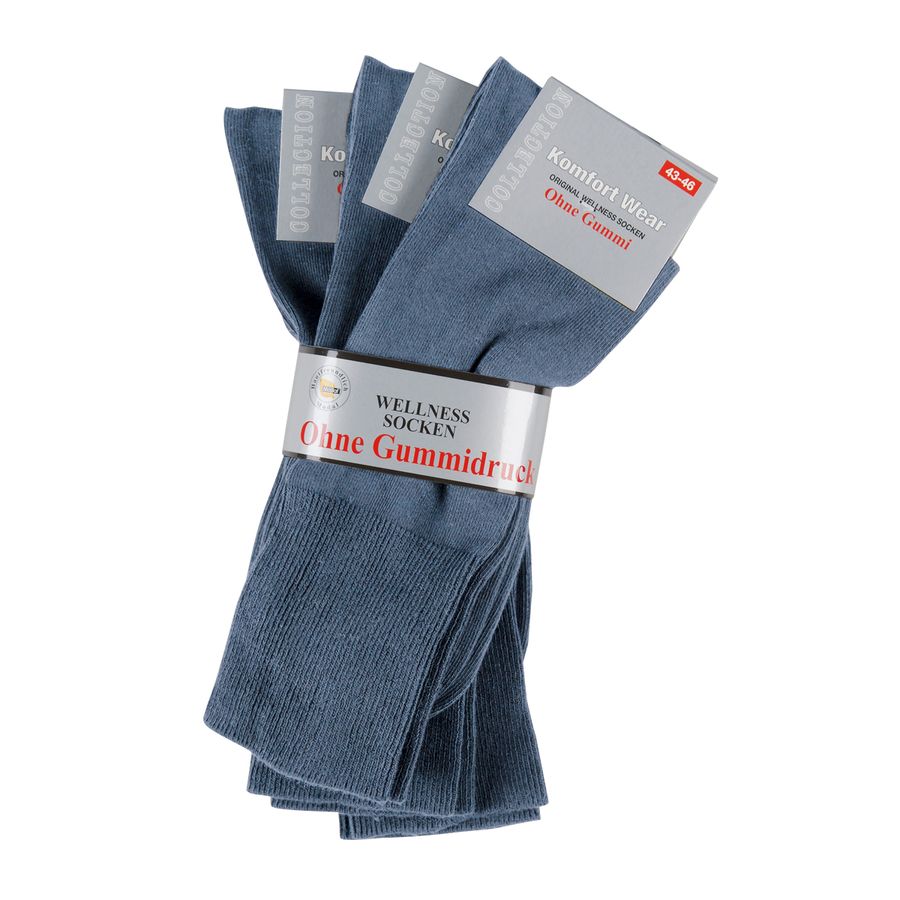 Wowerat 3er-Pack Modal-Strümpfe jeansblau