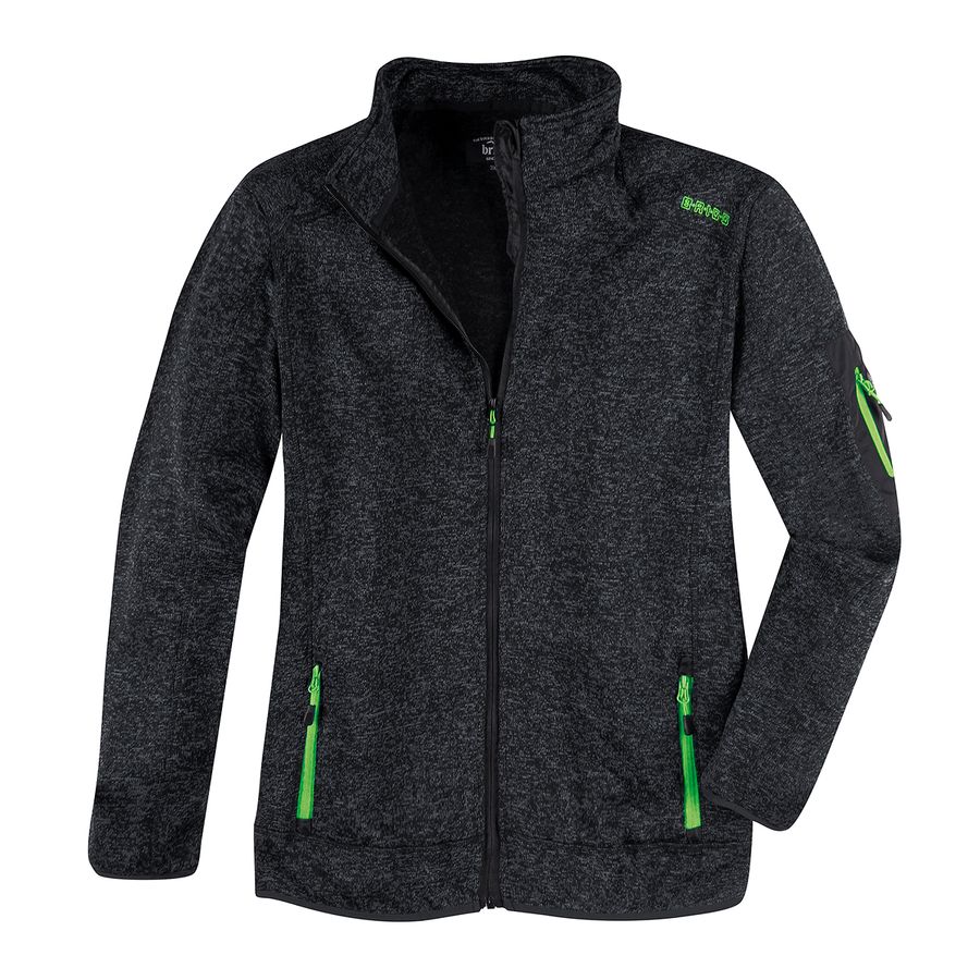 XXL Brigg Strickoptik Fleecejacke anthrazit melange
