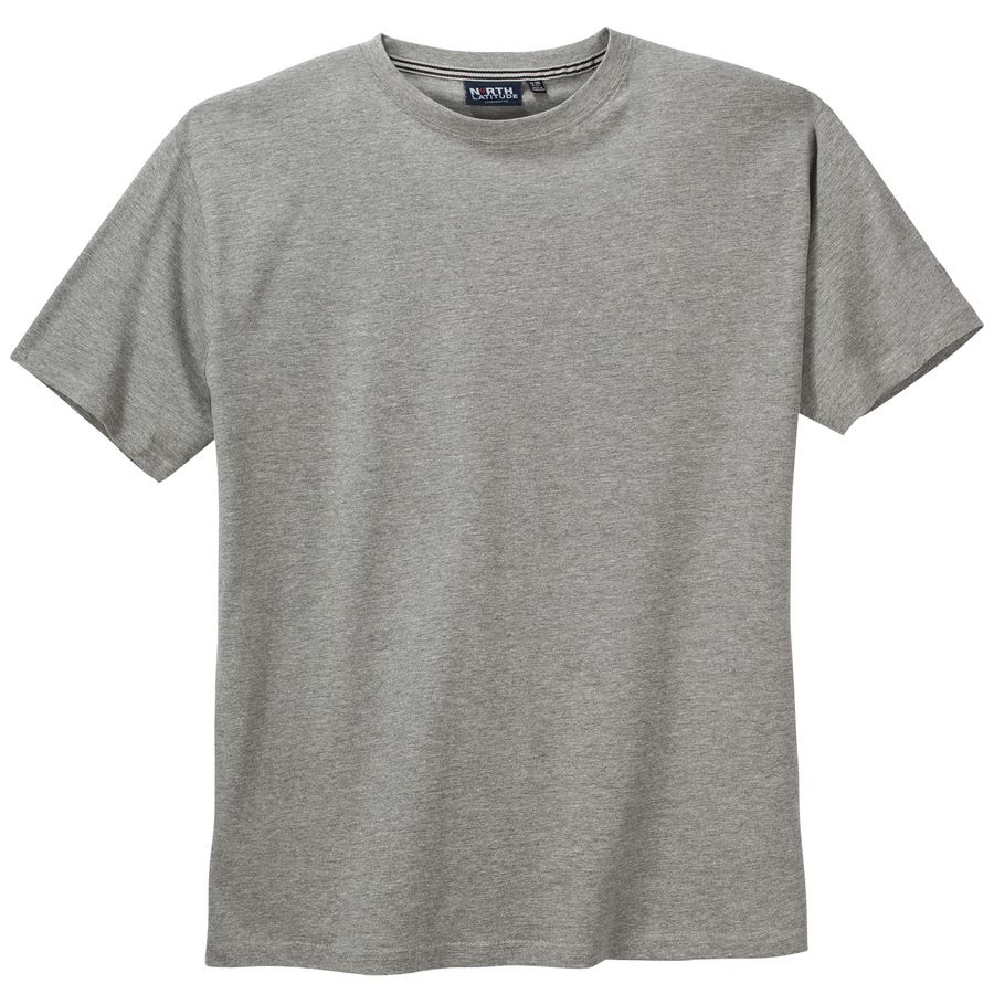 North Latitude Basic T-Shirt grau melange Übergröße